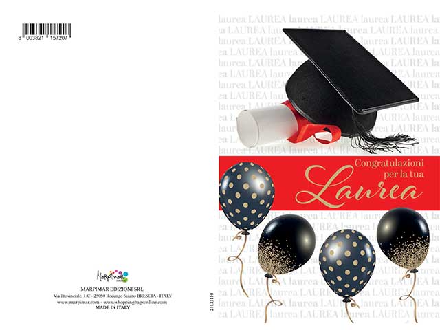 Biglietto auguri laurea con foil
