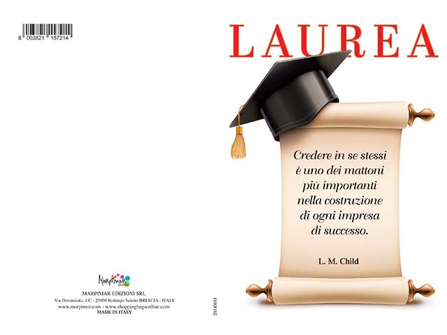 Biglietto auguri laurea con foil
