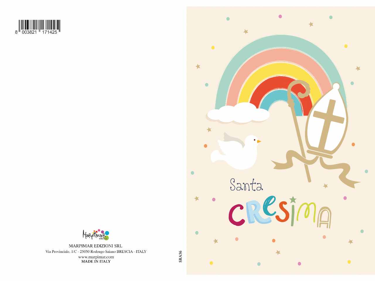 Biglietto cresima con glitter