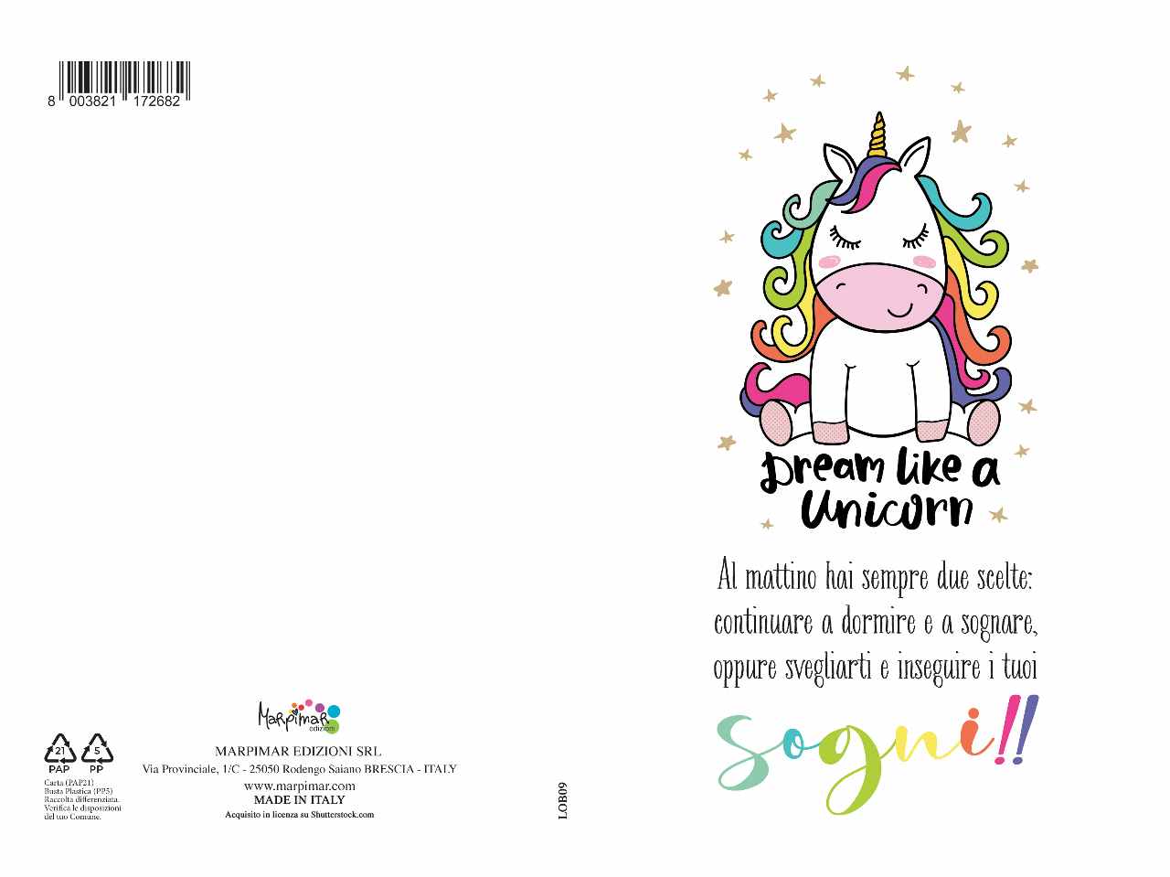 Biglietto dream like a unicorn