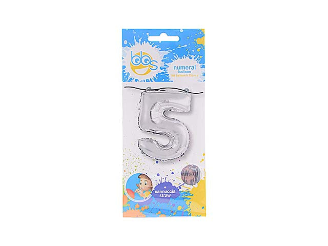 pallone numerale n.5 argento 129215