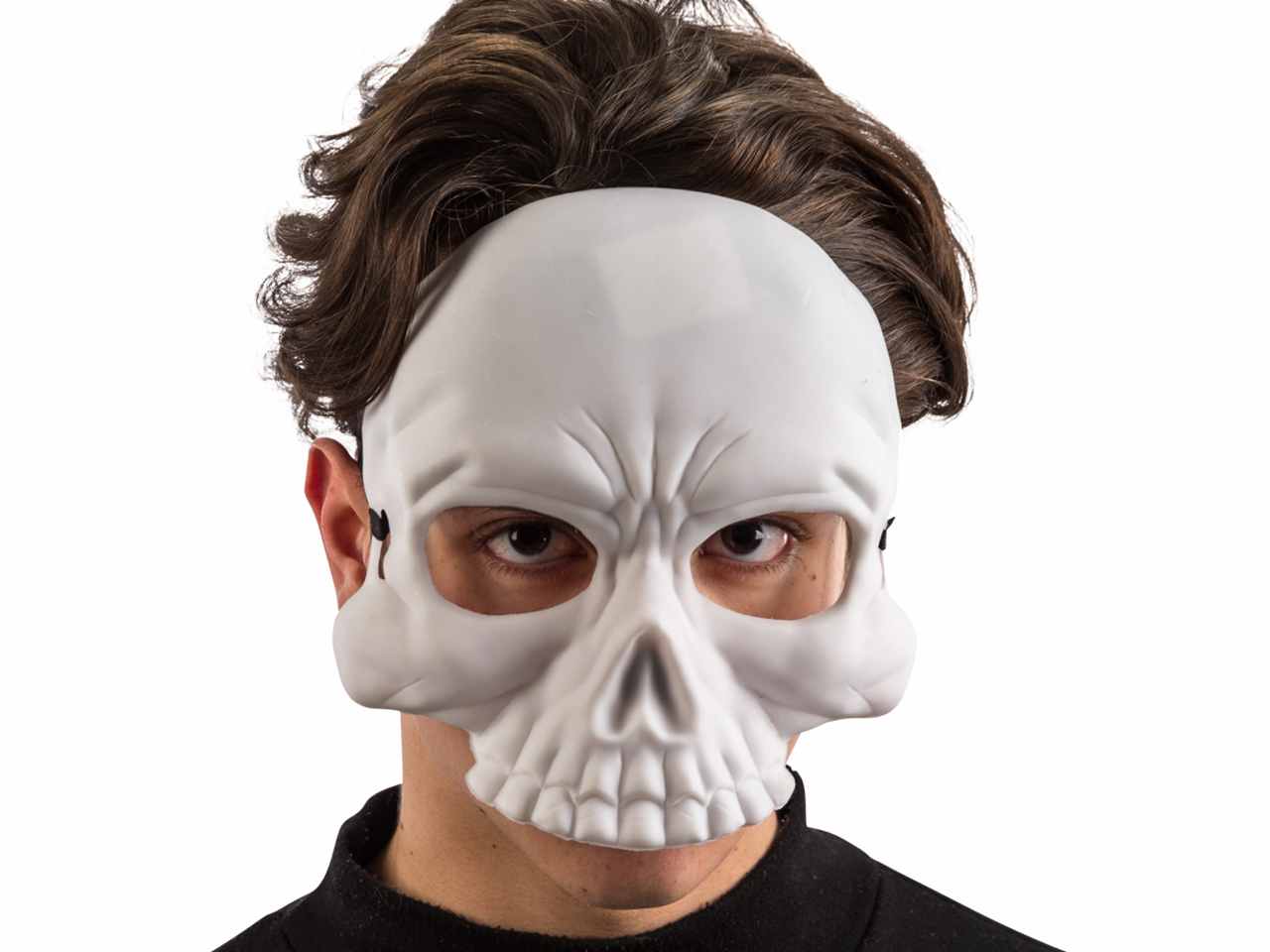 MASCHERA MEZZO VISO TESCHIO IN PLASTICA RIGIDA IN BUSTA C/CAV.