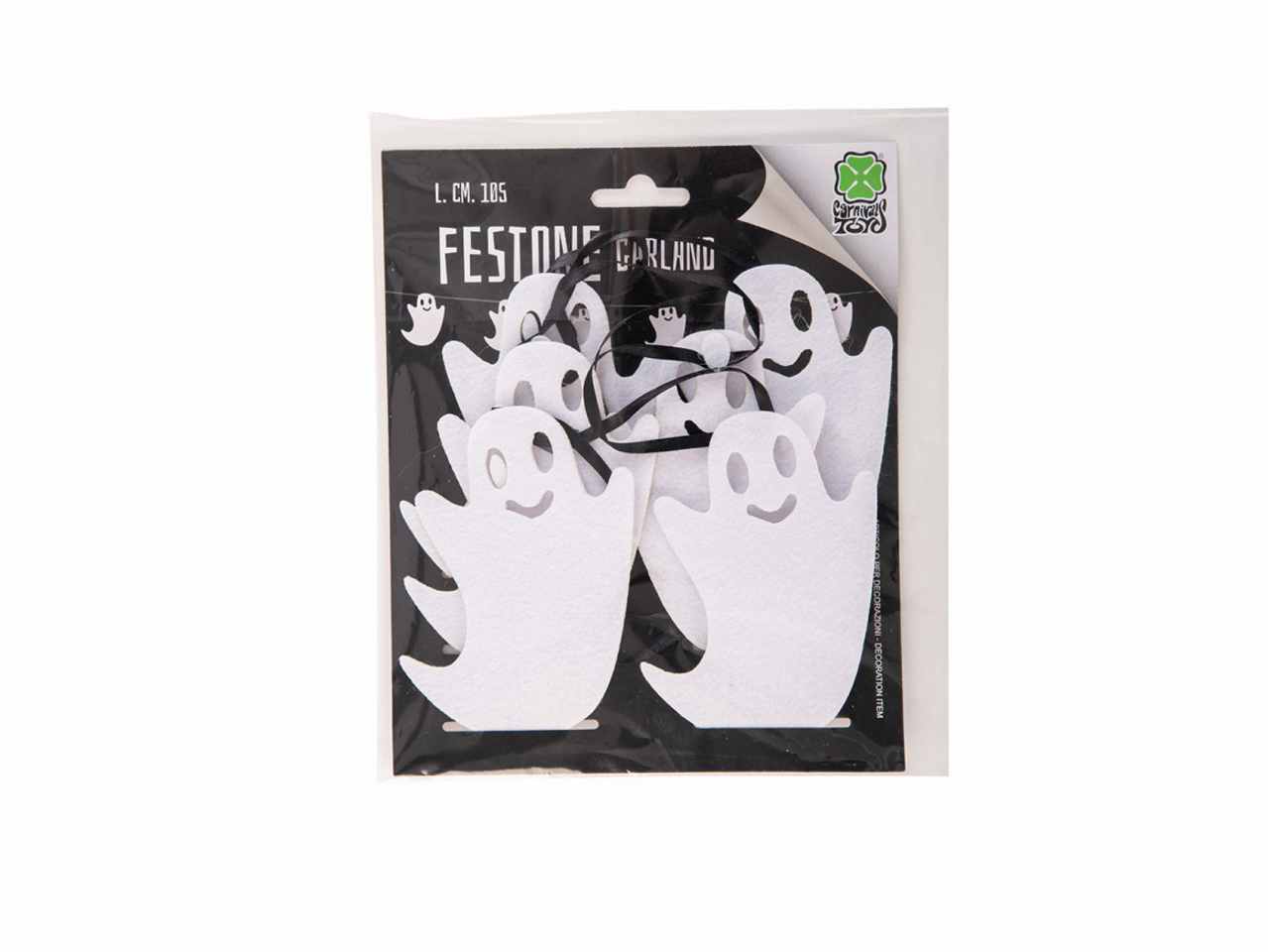 FILZA ORIZZONTALE CON FANTASMINI IN FELTRO H.CM.11 CA. L. CM.105 CA. IN
