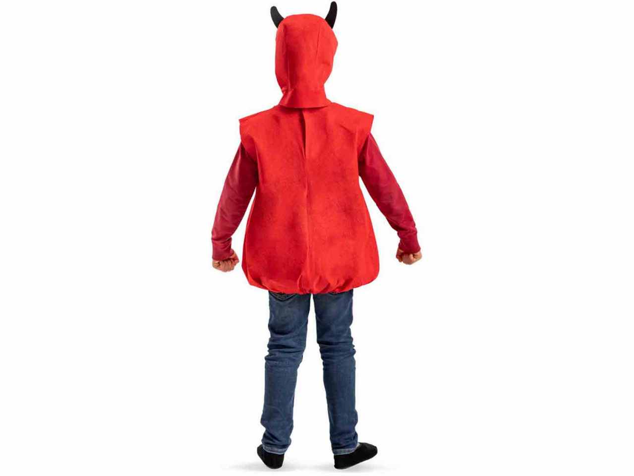 COSTUME DIAVOLETTO IN PANNO CON CAPPUCCIO T.U. (IV-VI) IN BUSTA C/GANCIO