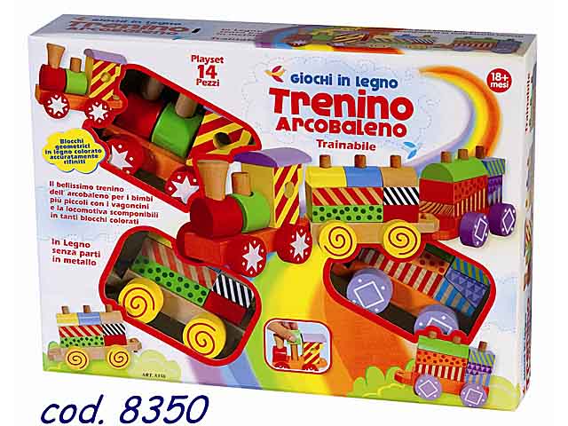 trenino arcobaleno legno 8350