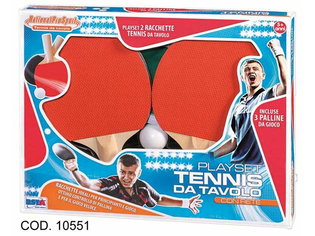 Racchette ping pong + rete +3 palline 10551