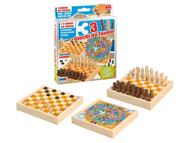 Gioco tavolo legno scacchi dama oca10889