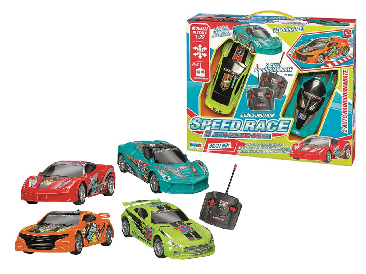 Auto radiocomandate speed race con 7 funzioni - la confezione comprende 2 auto