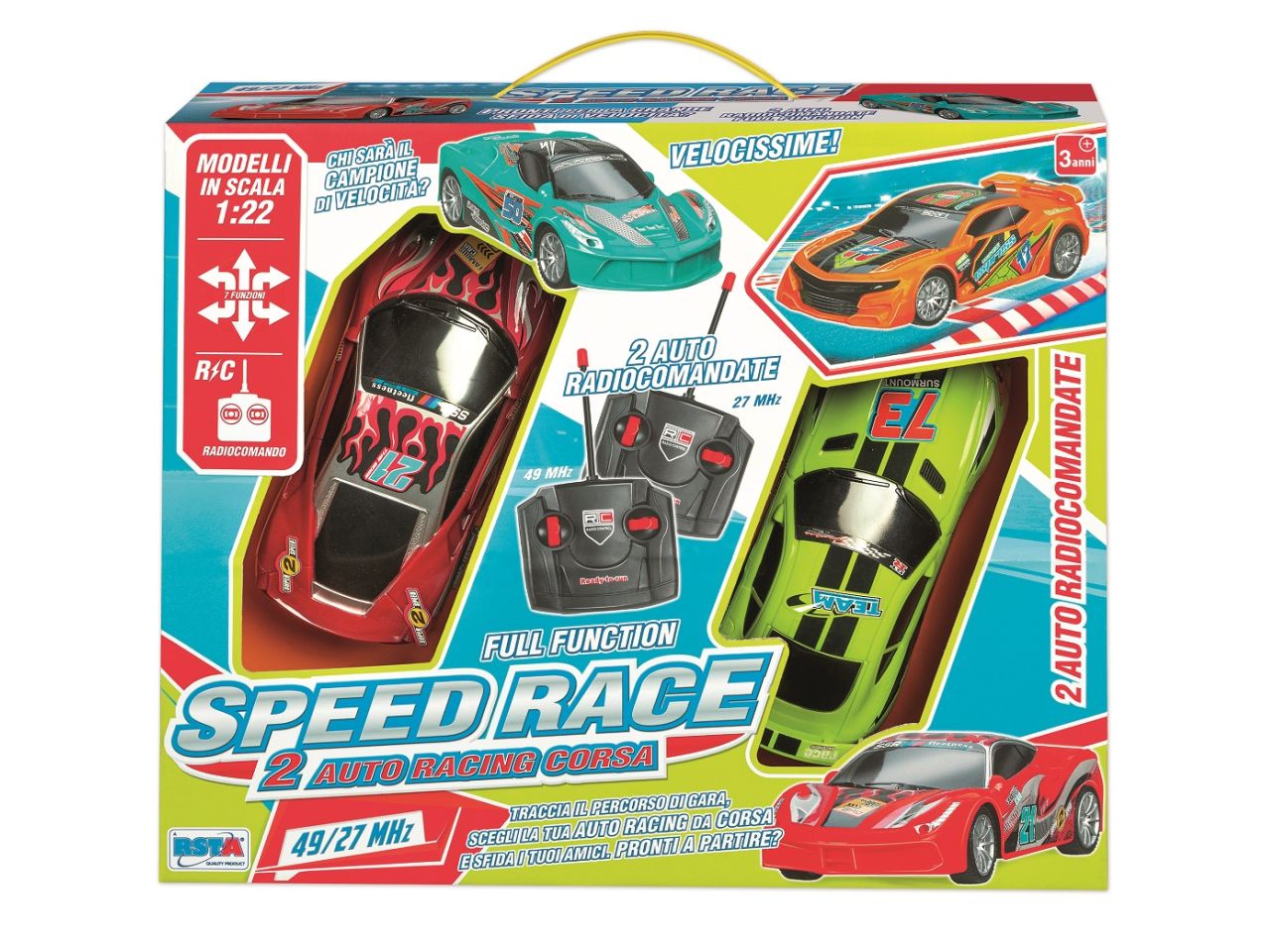 Auto radiocomandate speed race con 7 funzioni - la confezione comprende 2 auto
