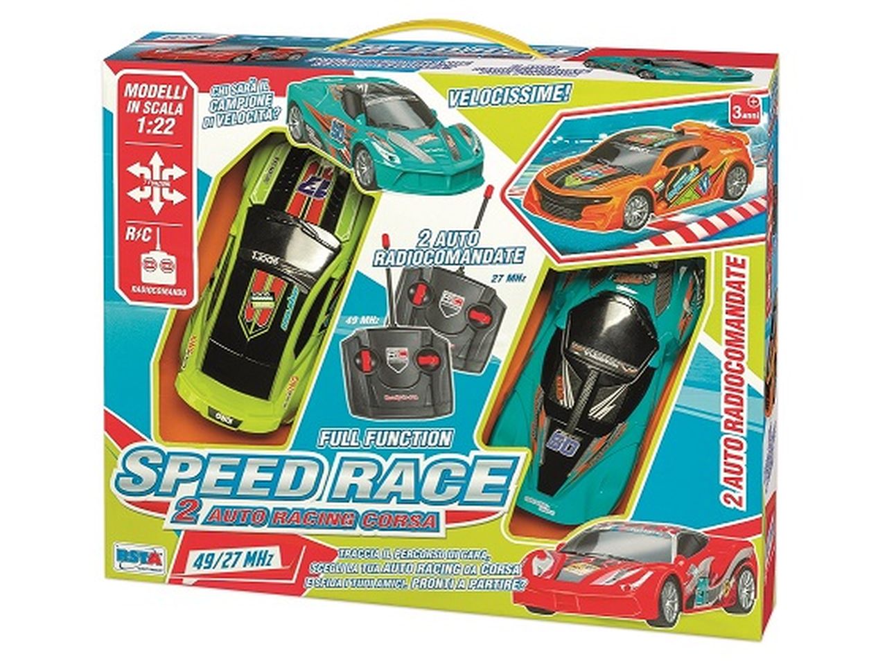 Auto radiocomandate speed race con 7 funzioni - la confezione comprende 2 auto