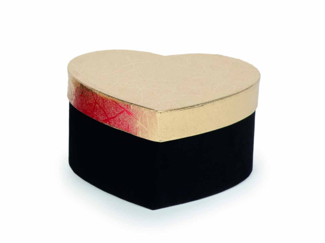 Scatola cuore 12,5x6,5cm nera 22799