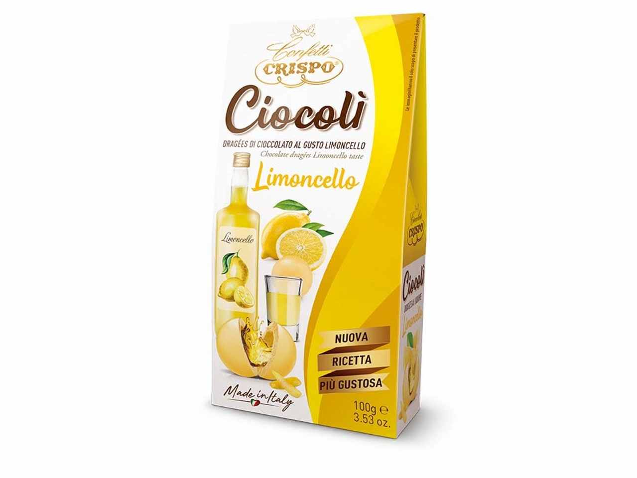 Ciocolì al limoncello 100gr dragées al gusto di limoncello ricoperti di cioccolato bianco