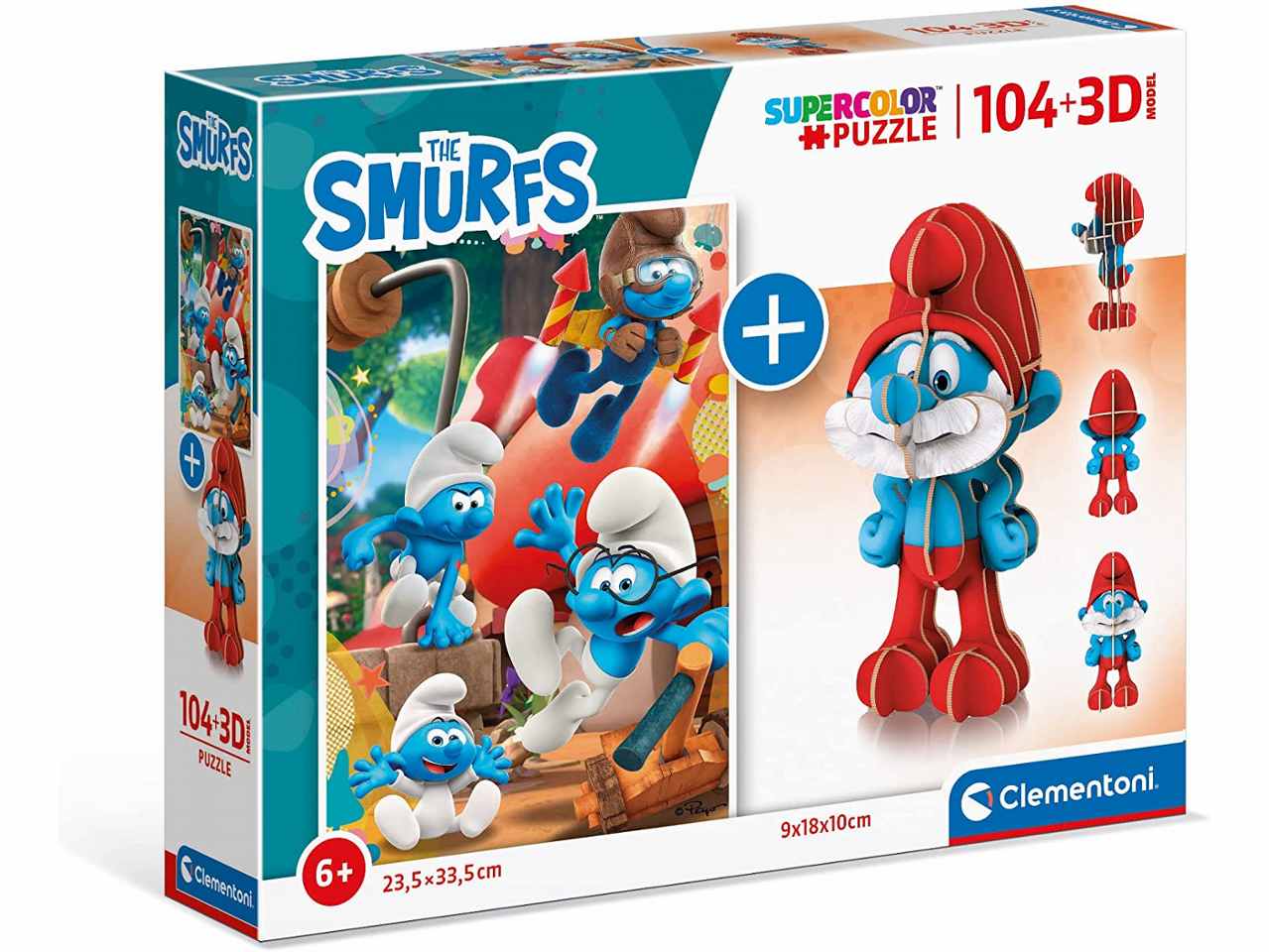 Puzzle 104 pezzi + 3d model smurfs 20341.3