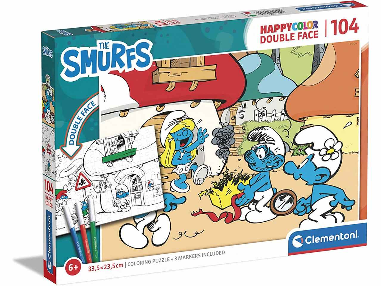 puzzle 104pz double face smurfs 25725.6