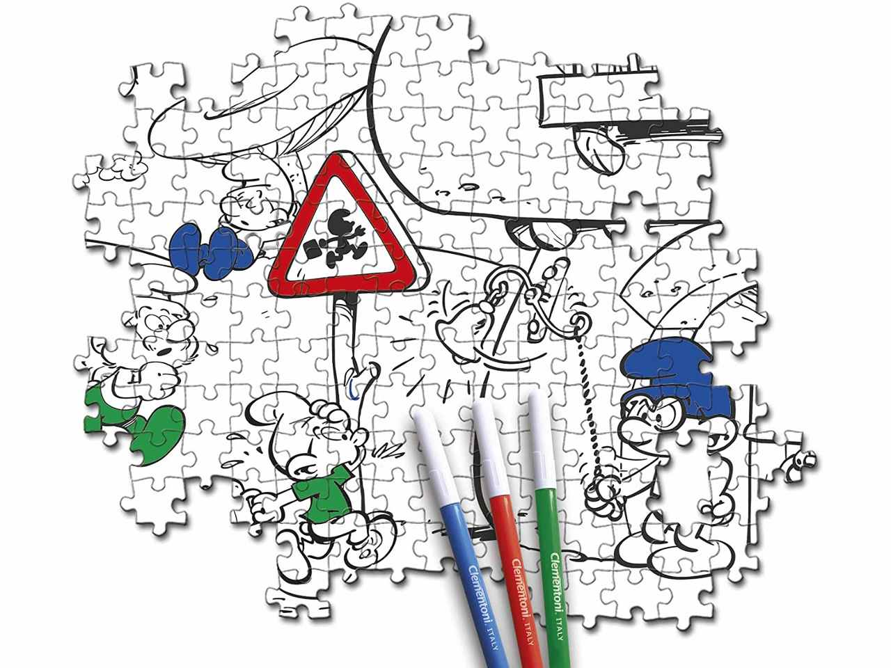 puzzle 104pz double face smurfs 25725.6