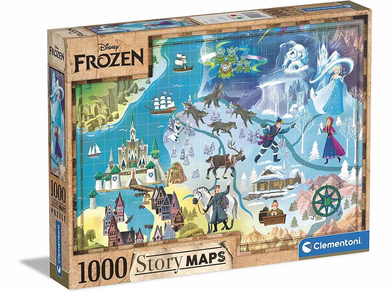 Puzzle 1000 pezzi disney maps frozen 39666