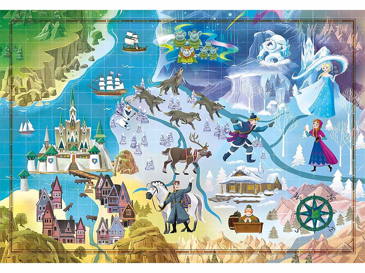 Puzzle 1000 pezzi disney maps frozen 39666