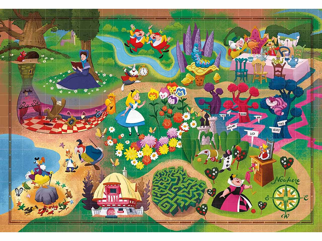 Puzzle 1000 pezzi disney maps alice 39667.2