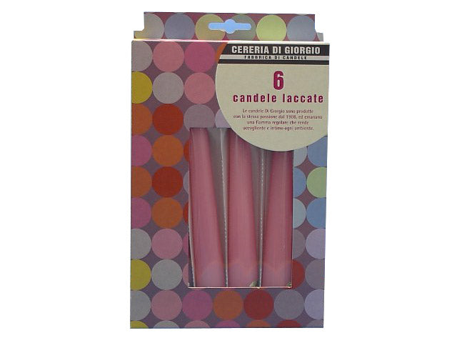 Candela conica 21cm 6pz rosa 1310 10