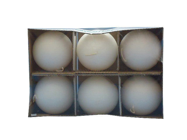 Candela sfera 6cm 6 pezzi bianco 56208.01