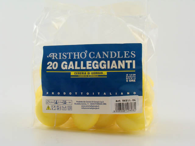 Candela galleggiante 20 pezzi giallo5621104