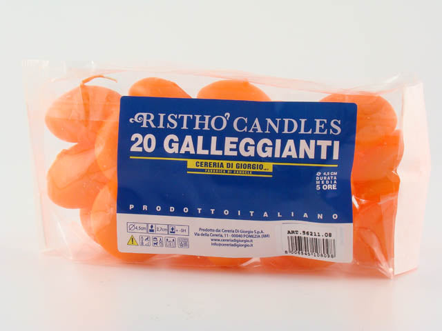 Candela galleggiante 20pz aranc.5621108