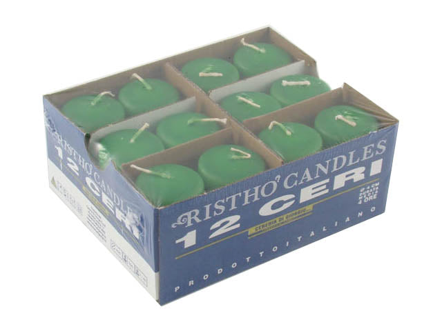 Candela moccolo 40x7 12pz verde 56200.11