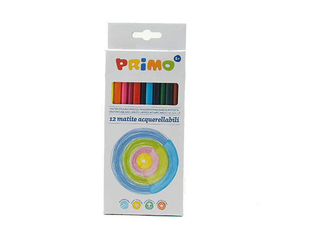 Pastelli acquerellabili esagonali fusto uguale alla mina colori assortiti Primo