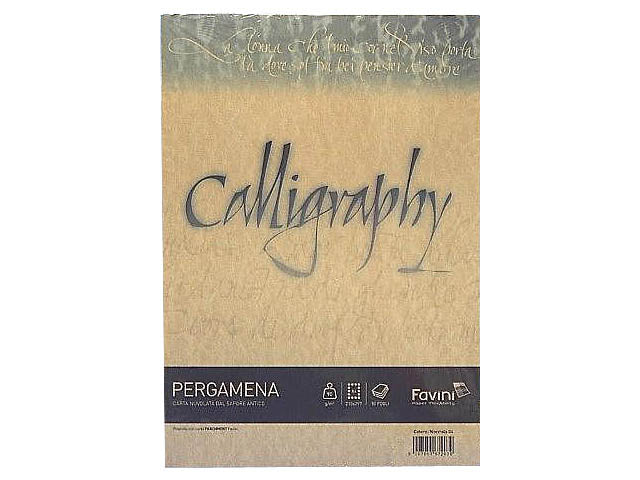 Foglio pergamena Favini in carta nocciola 90gr A4