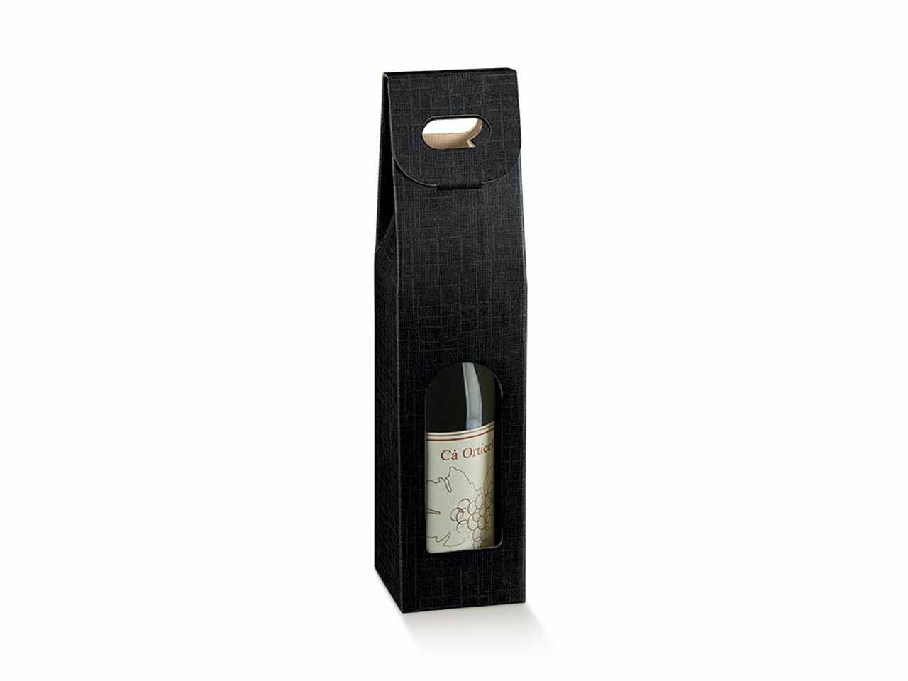 Porta bottiglia 1 posto cm90x90x385 linea seta nero