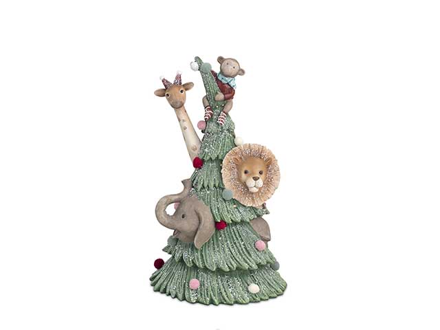 albero con animali e led 25727m