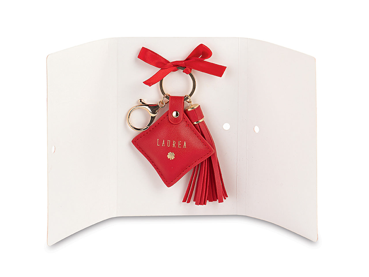 Portachiavi laurea con nappa rossa h.13,5cm