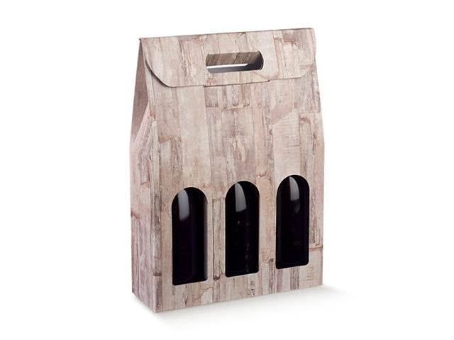 Linea wood porta bottiglia 3p 27x9x38 36822
