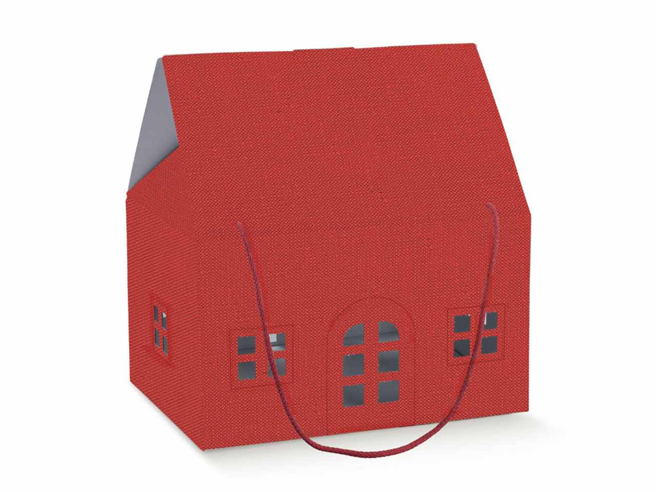 Casetta con cordino 330x250x190 linea lino rosso