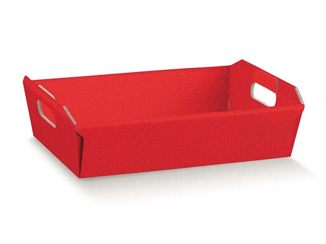 cesto incollato 400x300x120 linea lino rosso