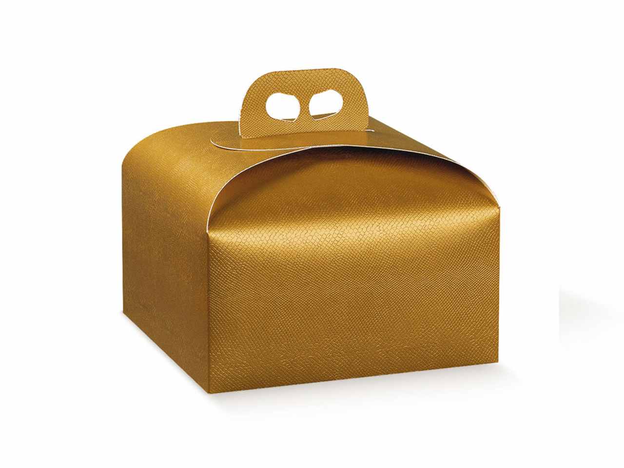 Scatola porta panettone 245x245x130 linea skin oro