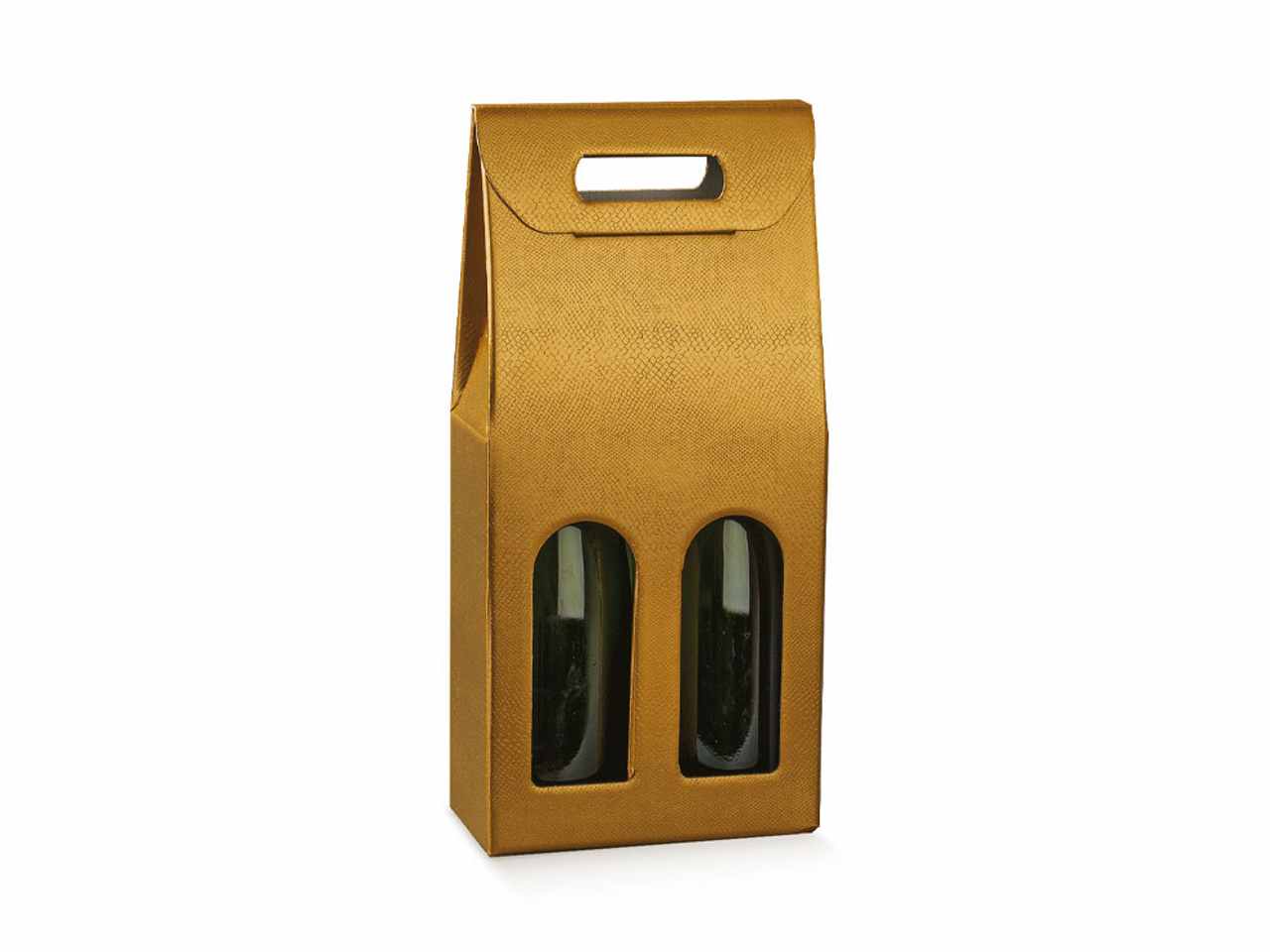 Porta bottiglia 2 posti con maniglia e finestra 180x90x385 linea  skin oro