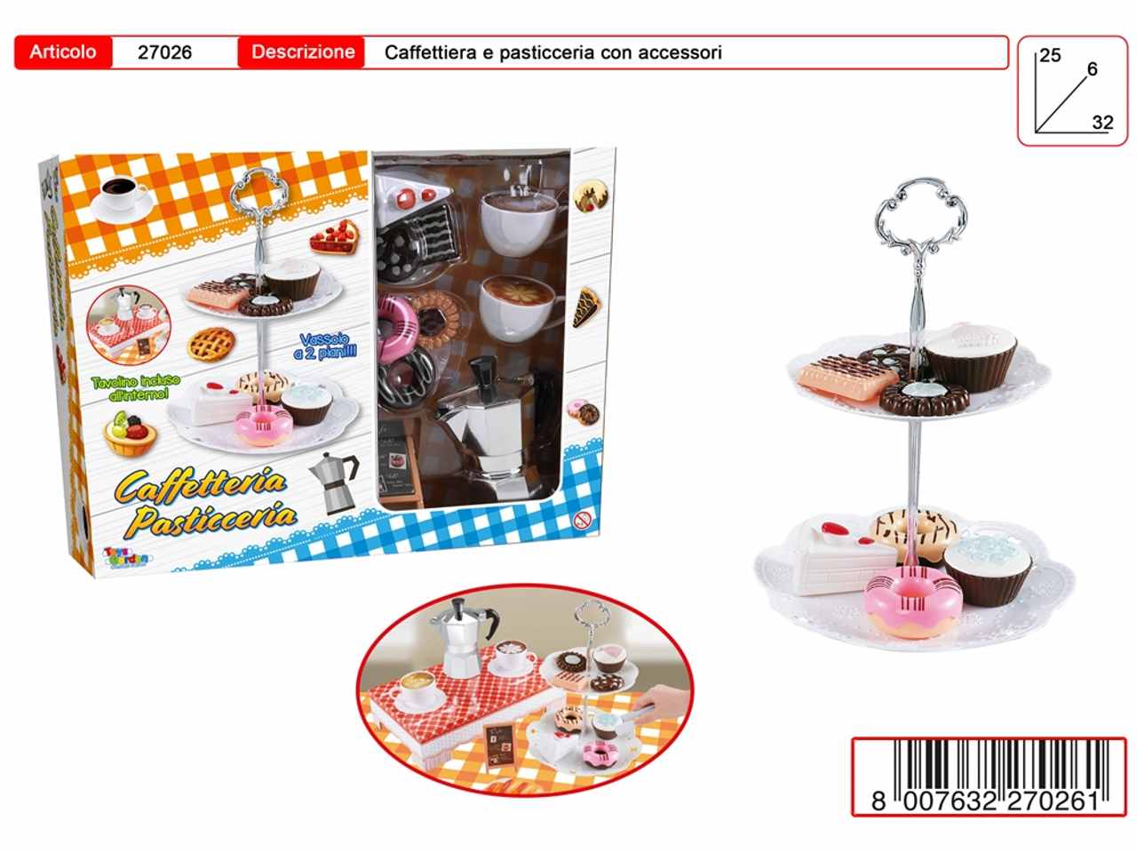 caffe' con vassoio multipiano 27026