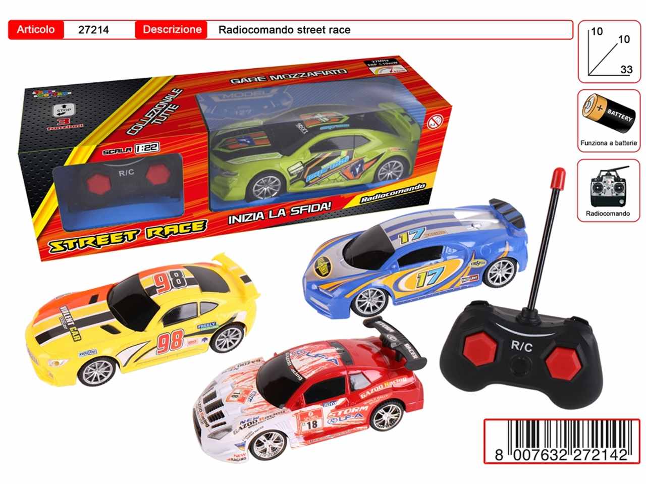 radiocomando 3 funzioni 1:24 27214