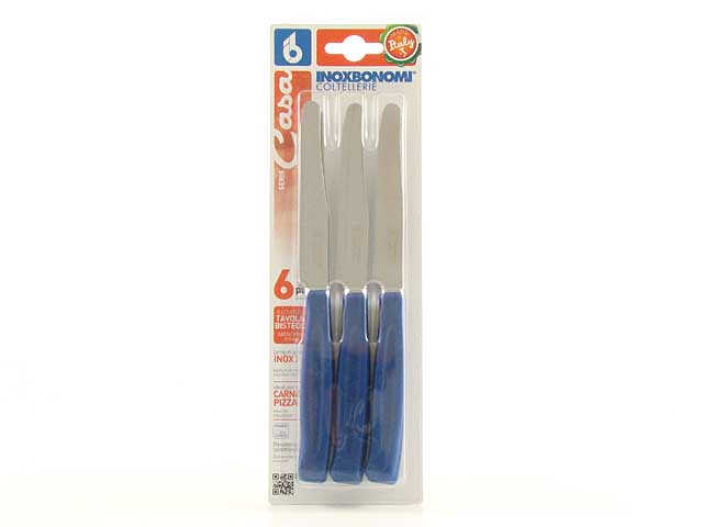 Coltelli tavola 6 pezzi blu 80006bl