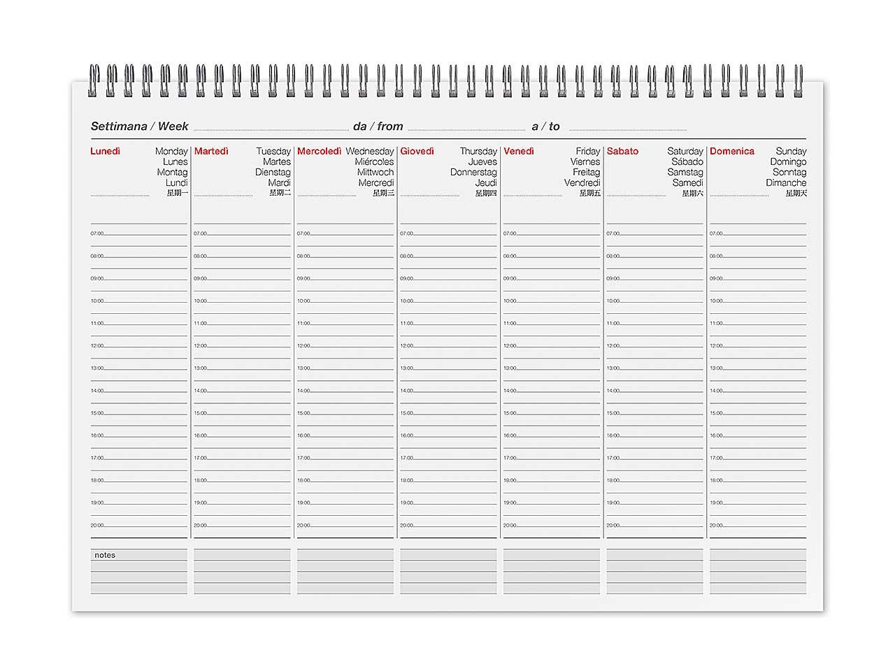 Planner settimanale 34x24cm