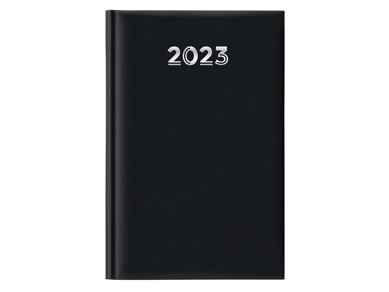 agenda giornaliera 2023 gommata nera 11x16,5cm