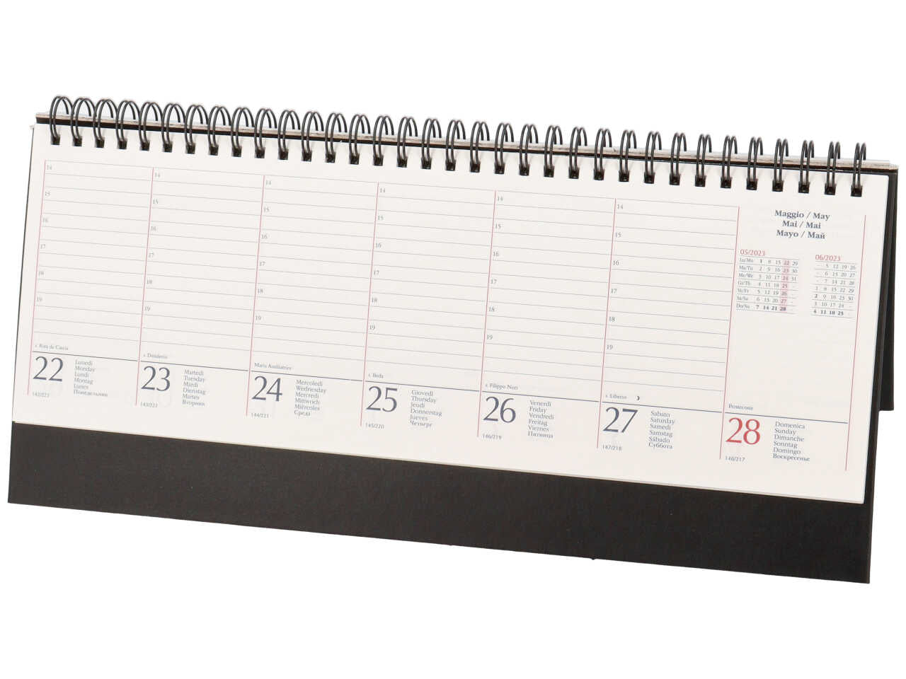 Planning settimanale 29,8x10,5cm gommato nero