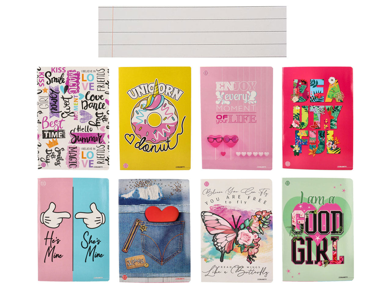 Quaderno maxi girl 100gr fogli 18+1 rigatura C - la confezione comprende 10 quaderni - assortiti