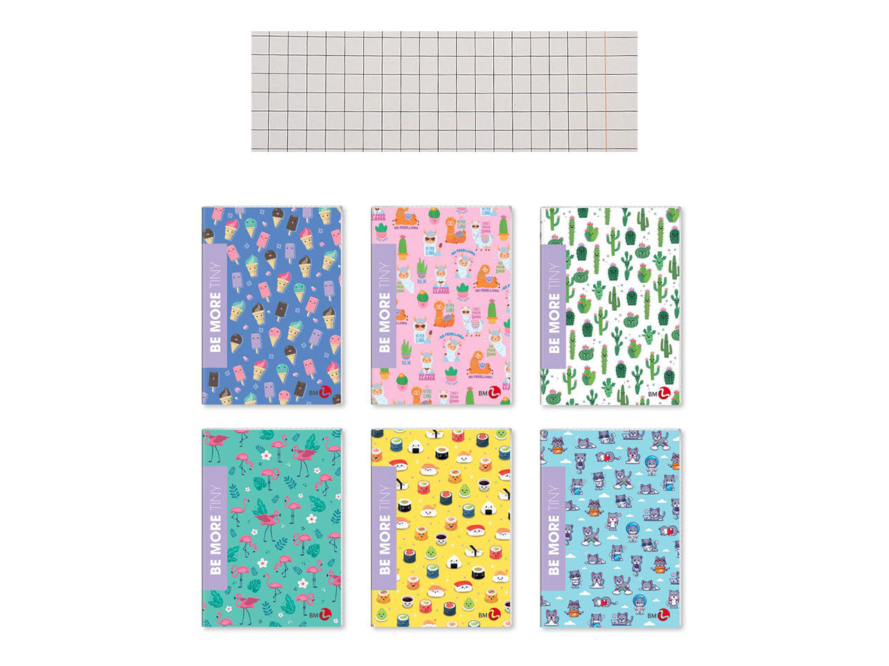 Quaderno maxi 100 grammi linea tiny rigatura q - 72 fogli e risguardo  - la confezione comprende 10 quaderni