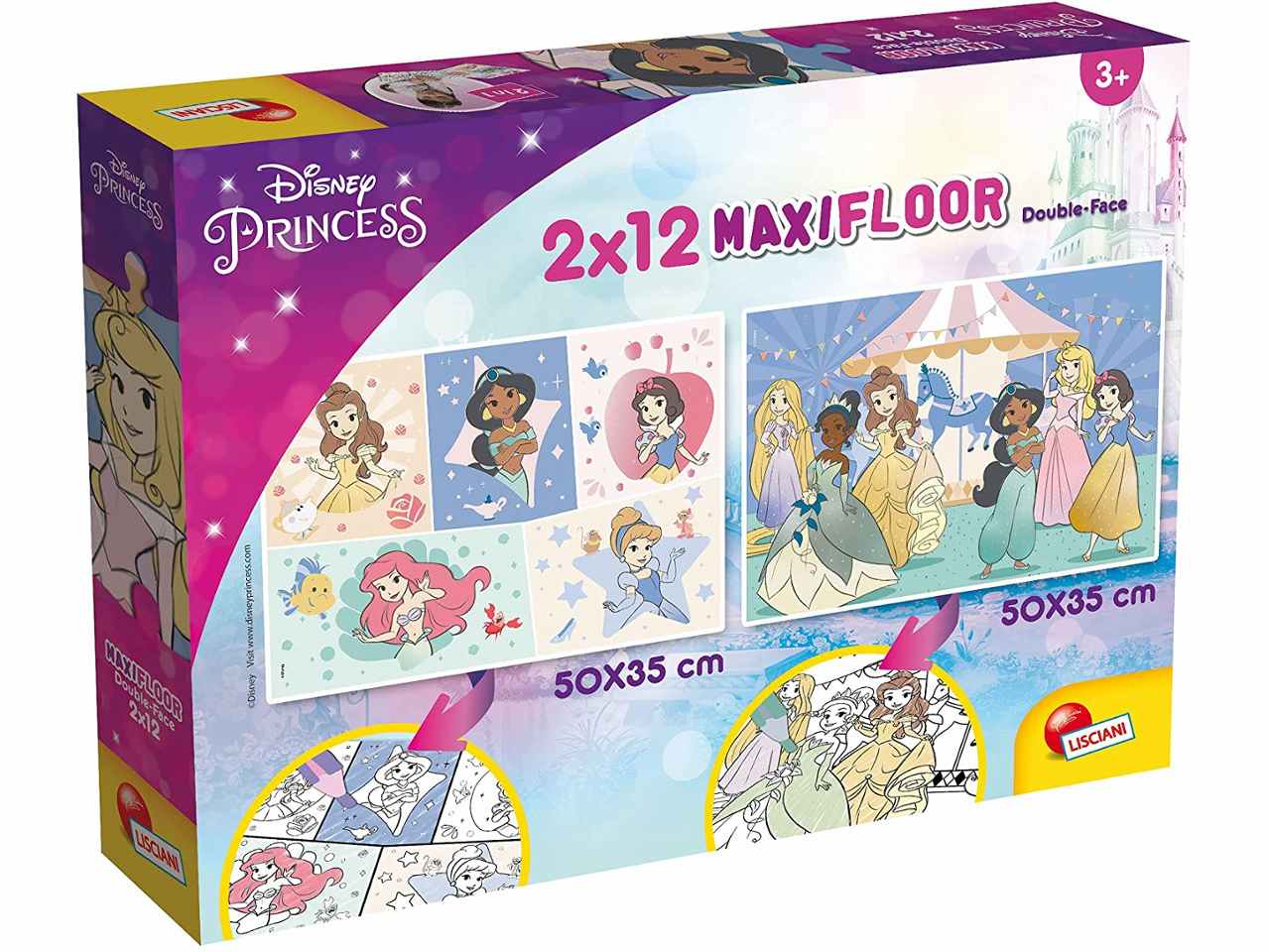 Puzzle supermaxi 2x12pz princess 86566