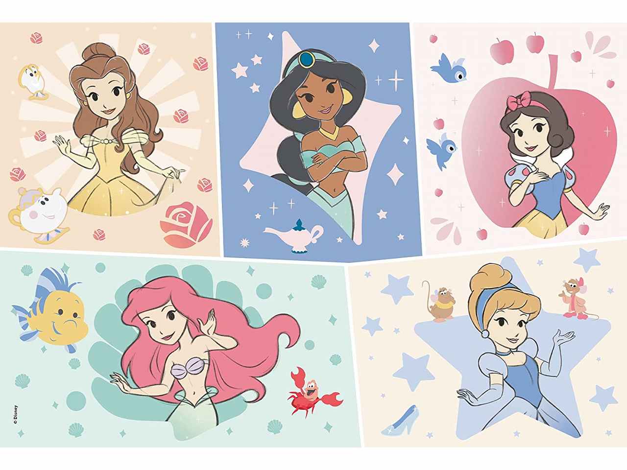 Puzzle supermaxi 2x12pz princess 86566