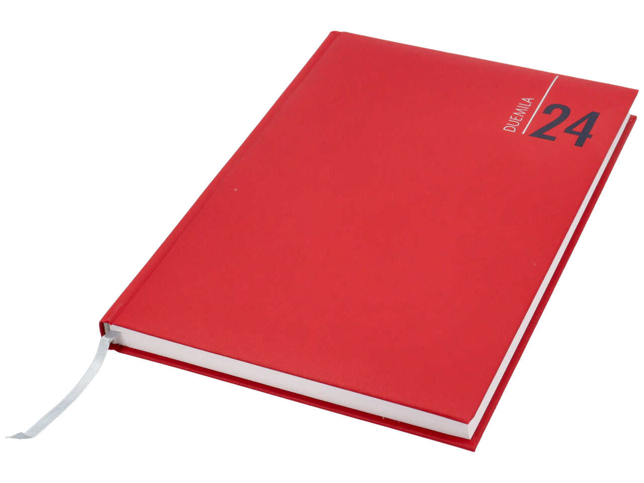 Agenda giornaliera 2024 formato 17x24cm rossa con blocco fisso e sabato e domenica abbinati