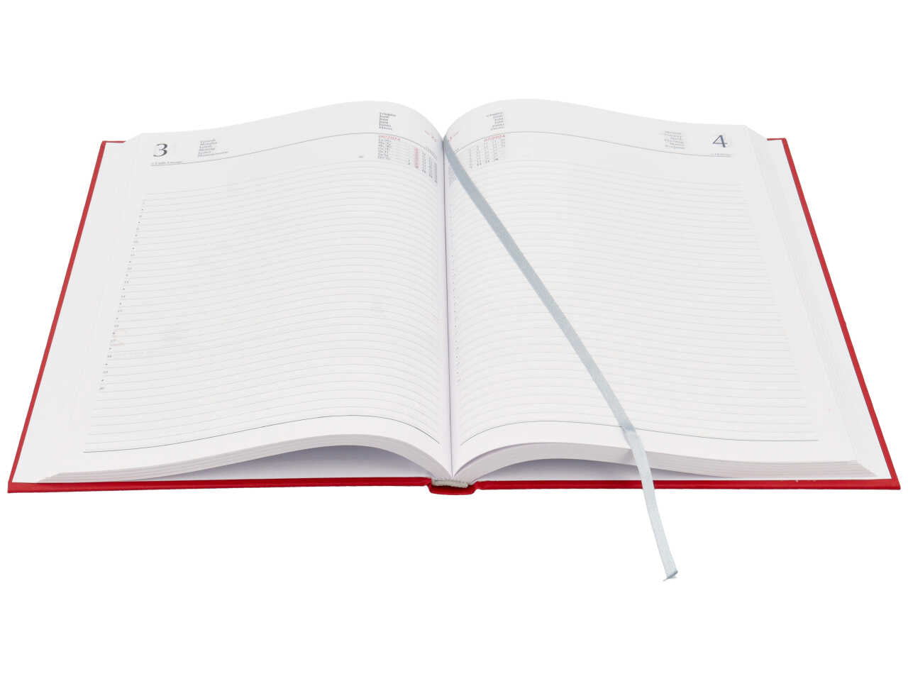 Agenda giornaliera 2024 formato 17x24cm rossa con blocco fisso e sabato e domenica abbinati