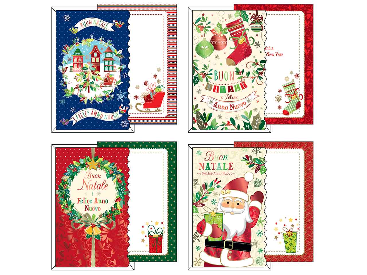 biglietto buon natale e fine anno nuovo